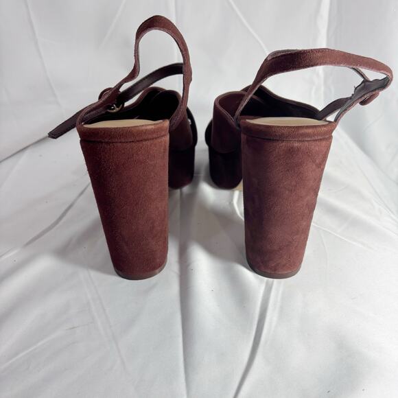 Splendid “Pandora” Strappy Wedge Sandal Raisin Suede Size 7.5 - Picture 3 of 6